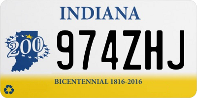 IN license plate 974ZHJ