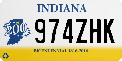 IN license plate 974ZHK