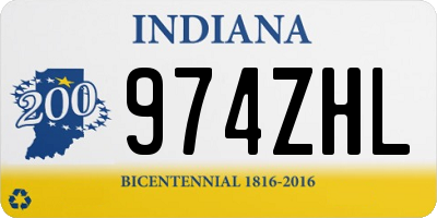 IN license plate 974ZHL