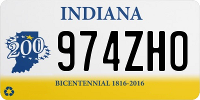 IN license plate 974ZHO