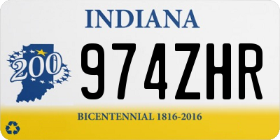 IN license plate 974ZHR