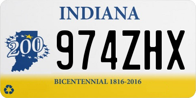 IN license plate 974ZHX