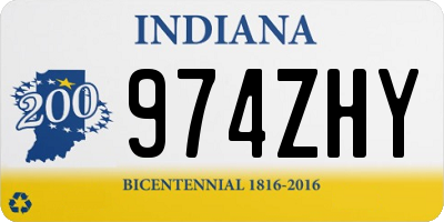 IN license plate 974ZHY