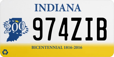 IN license plate 974ZIB