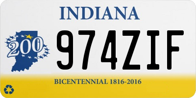IN license plate 974ZIF