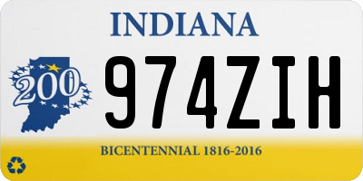 IN license plate 974ZIH