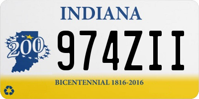 IN license plate 974ZII