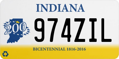 IN license plate 974ZIL