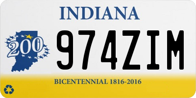 IN license plate 974ZIM