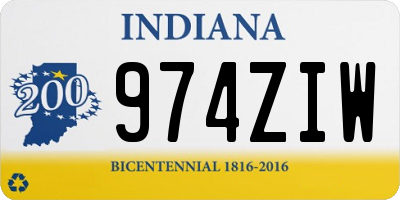 IN license plate 974ZIW