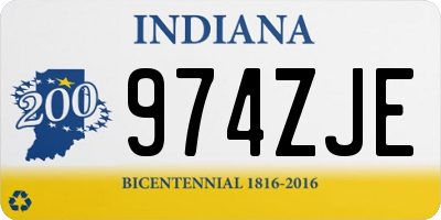 IN license plate 974ZJE