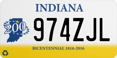 IN license plate 974ZJL