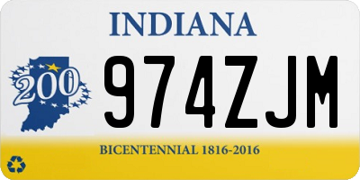 IN license plate 974ZJM