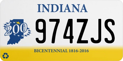 IN license plate 974ZJS