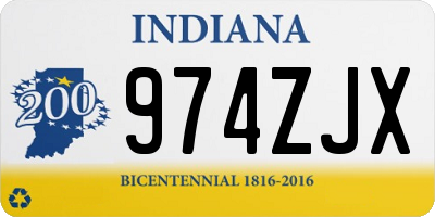 IN license plate 974ZJX