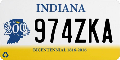 IN license plate 974ZKA