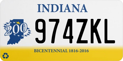 IN license plate 974ZKL