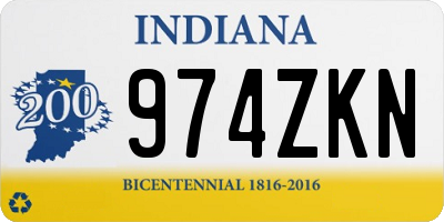 IN license plate 974ZKN