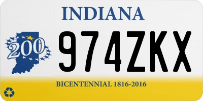 IN license plate 974ZKX