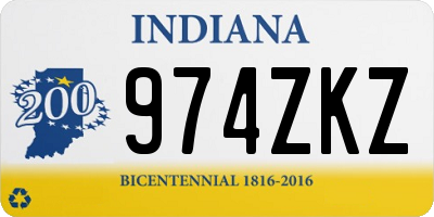 IN license plate 974ZKZ