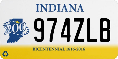 IN license plate 974ZLB