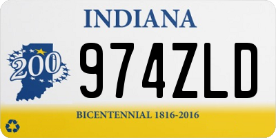 IN license plate 974ZLD