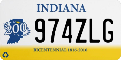 IN license plate 974ZLG