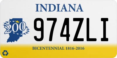 IN license plate 974ZLI