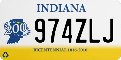 IN license plate 974ZLJ