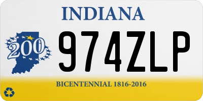 IN license plate 974ZLP
