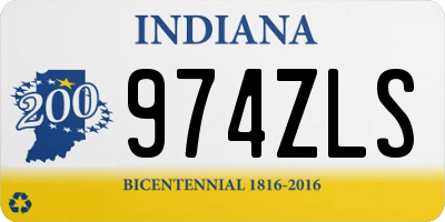 IN license plate 974ZLS
