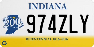 IN license plate 974ZLY