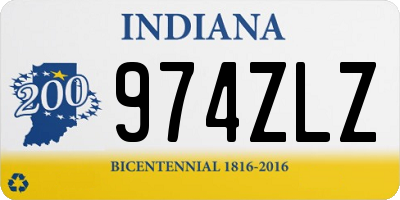 IN license plate 974ZLZ