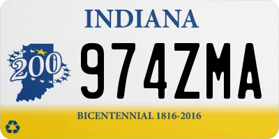 IN license plate 974ZMA