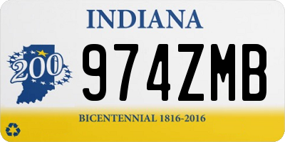 IN license plate 974ZMB