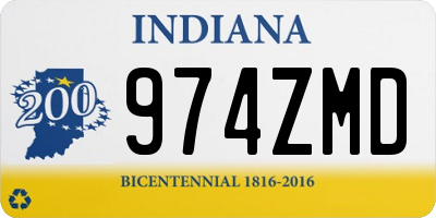 IN license plate 974ZMD
