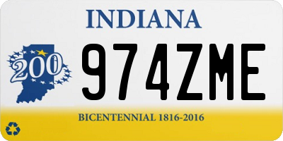 IN license plate 974ZME