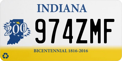 IN license plate 974ZMF