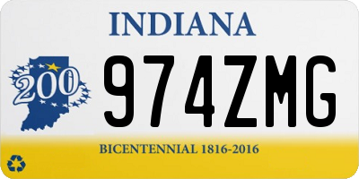 IN license plate 974ZMG