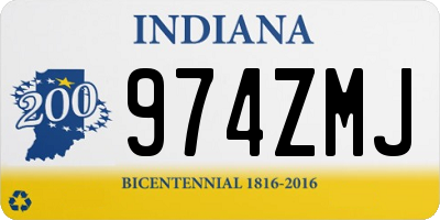 IN license plate 974ZMJ