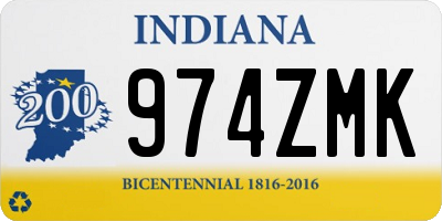 IN license plate 974ZMK