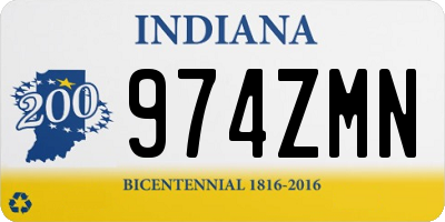 IN license plate 974ZMN