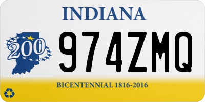 IN license plate 974ZMQ