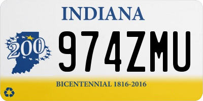 IN license plate 974ZMU