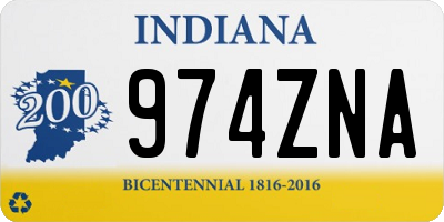 IN license plate 974ZNA