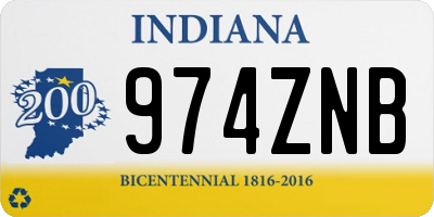 IN license plate 974ZNB