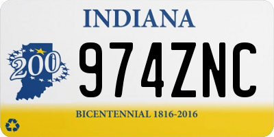 IN license plate 974ZNC