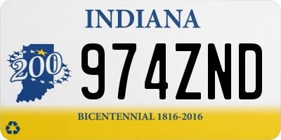 IN license plate 974ZND