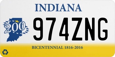 IN license plate 974ZNG