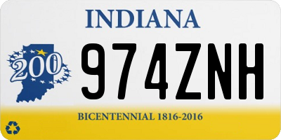 IN license plate 974ZNH